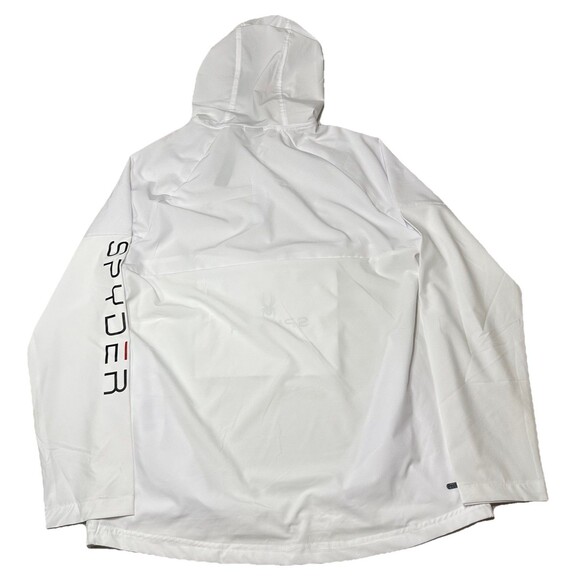 NEW Spyder Active Hoodie Pullover Light Sweatshirt White SPM881RD Men SZ Medium - Picture 9 of 15